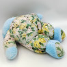 Ancienne peluche ours bleu fleurs