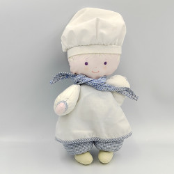 DOUDOU POUPÉE CHIFFON ROSE TENDRE COEUR COROLLE