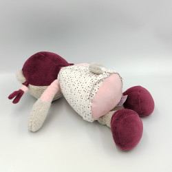 Doudou ours aviateur gris rose bordeaux Ophelie SAUTHON