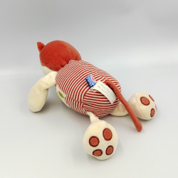 Doudou chat blanc rouge poissons SUCRE D'ORGE