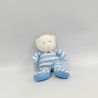 Doudou hochet luminou ours rayé bleu JEMINI