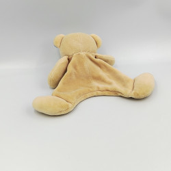 DOUDOU SEMI PLAT OURS BEIGE NOEUD VICHY BLEU VERTBAUDET