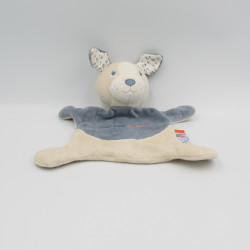 Doudou plat chien bleu beige DANDY SUCRE D'ORGE