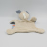 Doudou plat chien bleu beige DANDY SUCRE D'ORGE