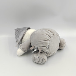 DOUDOU OURS GRIS BLANC RAYÉ MAX ET SAX