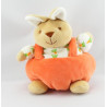 Doudou lapin beige pull vert NOUKIE'S