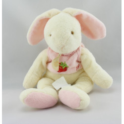 Doudou lapin blanc rouge pomme A BABY NAT