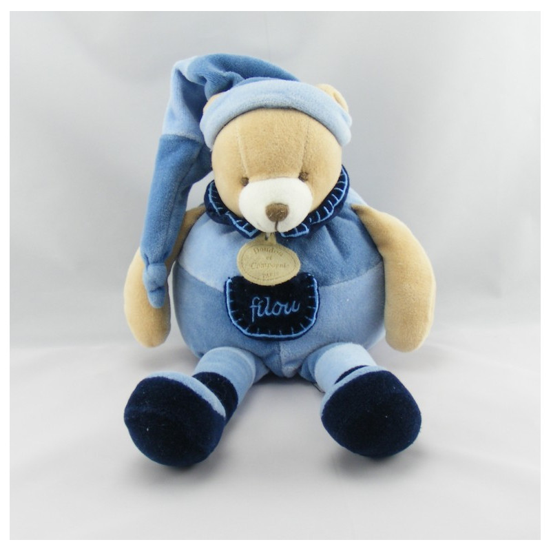 Doudou et Compagnie ours Filou bleu 