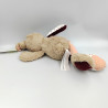 Doudou lapin beige blanc rouge coeurs TAPE A L'OEIL