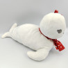 Doudou peluche otarie phoque blanc noeud rouge ORCHESTRA PREMAMAN