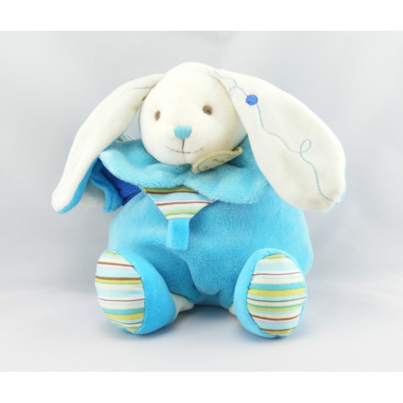 Doudou et compagnie lapin orange col rose cerise 