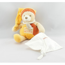Doudou et compagnie ours orange mouchoir cannelle Mon doudou