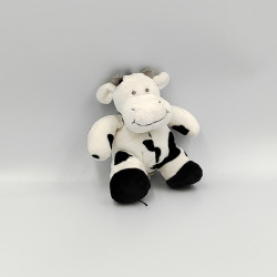 Mini doudou Vache blanche taches noir Nicotoy