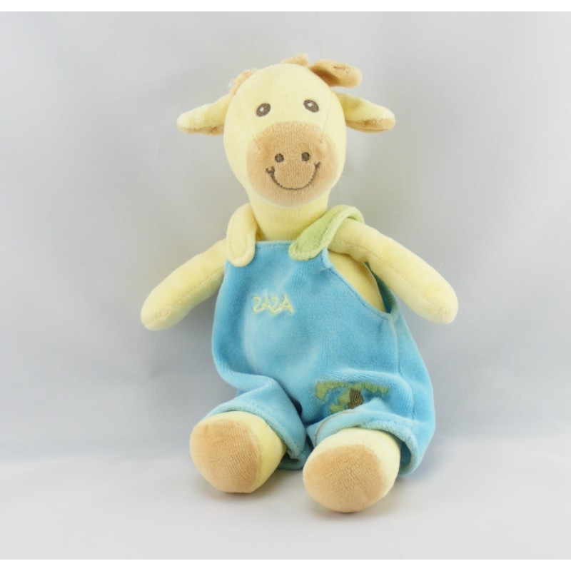 Doudou girafe vache verte jaune bleu NOUNOURS