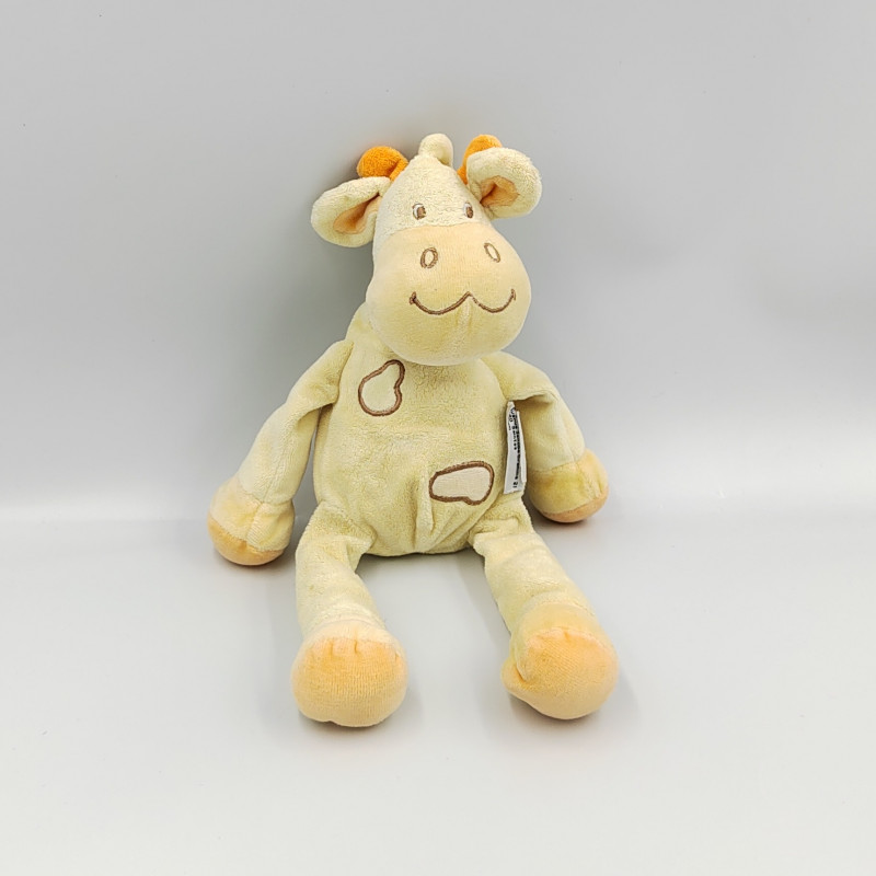 Doudou girafe jaune orange verte AMTOYS