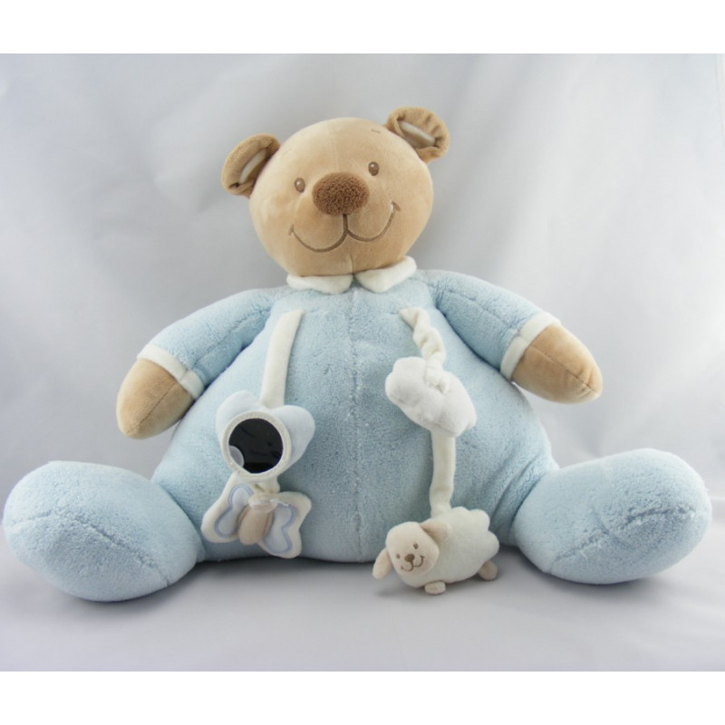 Doudou ours brun pyjama bleu NATTOU