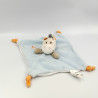 Doudou plat ane zébre bleu oiseau brodé CREATIVTOYS KIABI