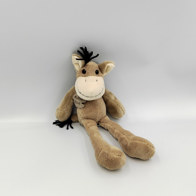 Doudou ane cheval gris beige HISTOIRE D'OURS