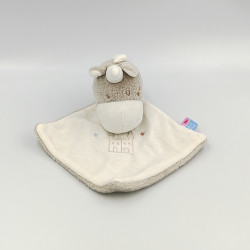 Doudou plat licorne gris beige blanc chateau SUCRE D'ORGE