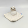Doudou plat licorne gris beige blanc chateau SUCRE D'ORGE