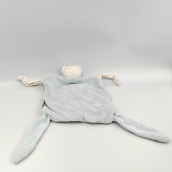 Doudou plat ours gris bleu blanc rayé poisson ZEN KALOO