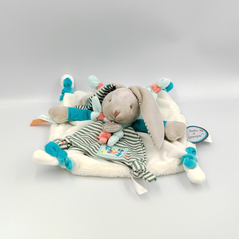 Doudou et compagnie plat lapin blanc bleu rayé Puzzle HAPPY