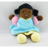 Doudou poupée fille métis robe jaune NOUNOURS