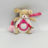 Doudou et compagnie veilleuse chien beige blanc rose pois lovely