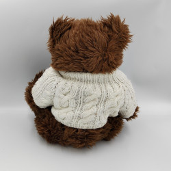 Peluche ours marron pull laine blanc GIORGIO BEVERLY HILLS 20 Anniversary