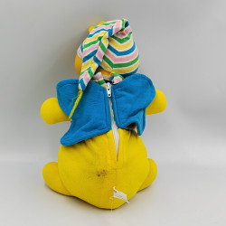 Ancienne peluche doudou Luciole papillon jaune bleu vert AJENA