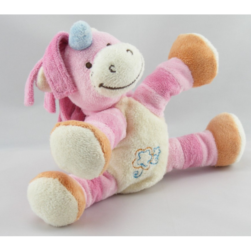 Doudou licorne rose BENGY NEUF