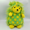 Ancienne peluche hérisson vert jaune AJENA