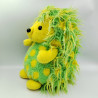 Ancienne peluche hérisson vert jaune AJENA