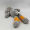 Doudou ours gris orange marron rayé TCF TOUT COMPTE FAIT