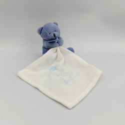 Doudou ours bleu mouchoir blanc étoiles Baby nat