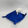Doudou phoque blanc mouchoir bleu MOTS D'ENFANTS