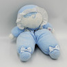 Ancien doudou poupée chiffon bleu blanc JEMINI