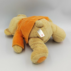 Doudou ours beige orange avec petit ourson NICOTOY