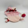 Doudou et compagnie marionnette ours arlequin rose rouge avec fraise