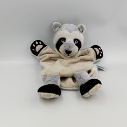 Doudou marionnette raton laveur gris noir Nature BABY NAT