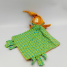 Doudou plat lutin poupée orange vert bleu MA P'TITE FABRIQUE