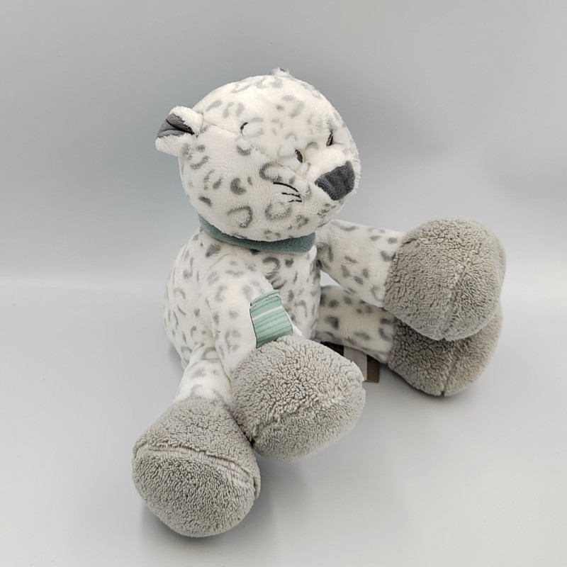 Doudou musical chat panthère blanc gris LEA NATTOU