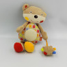 Doudou ours beige rouge orange oursons BABYSUN
