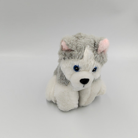 Peluche chien Husky gris blanc 3PAGEN