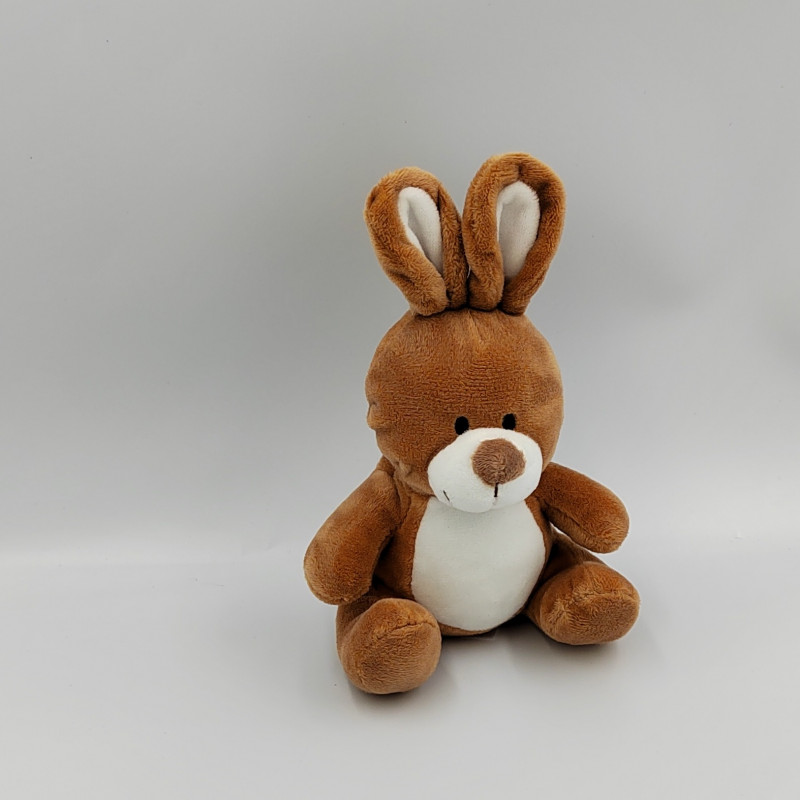 Doudou lapin marron blanc GIPSY