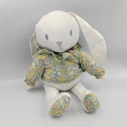 Doudou lapin blanc fleurs BON TON