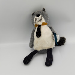 Doudou musical chat gris Alphonse Les Moustaches MOULIN ROTY