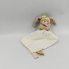 Doudou et compagnie lapin Lila beige rose mauve vert blanc mouchoir
