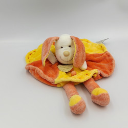 Doudou plat chien Patou jaune orange DOUDOU ET COMPAGNIE