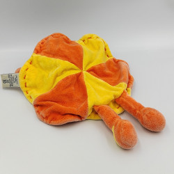 Doudou plat chien Patou jaune orange DOUDOU ET COMPAGNIE